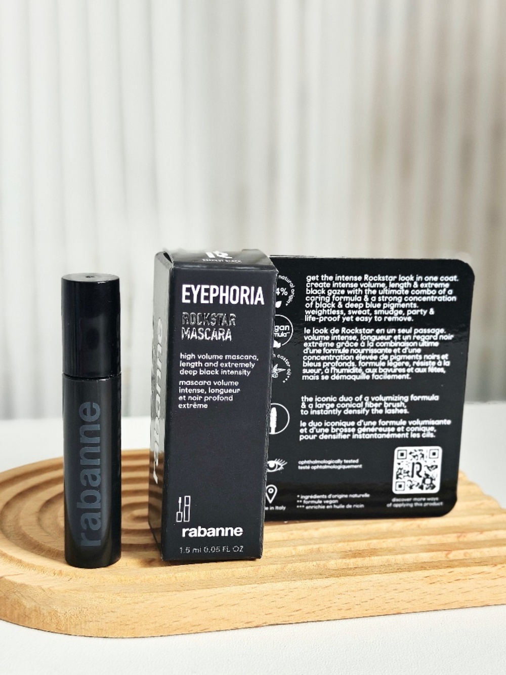 New Rabanne Eyephoria Rockstar Mascara Travel Size Deepest Black 1.5ml/ 0.05 oz
